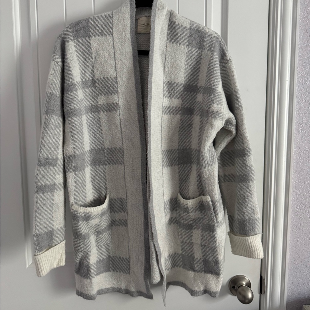 Harper Light Gray Textured Cardigan